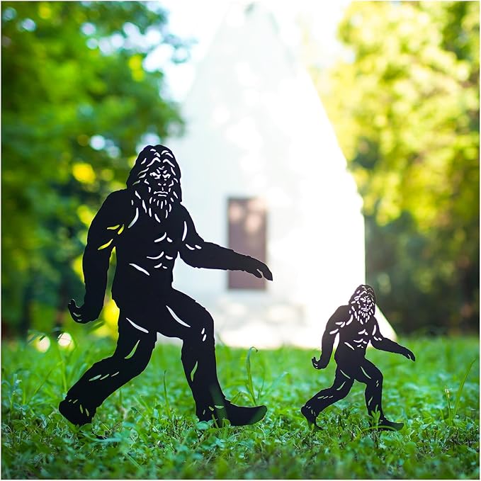 15.8 inch Bigfoot Outdoor Decor Big Foot Sasquatch Gifts for Men/Dad/Women Metal Bigfoot Silhouette Statues for Yard Decor, Garden Decor, Yard Art, Forests, Yard Display, Lawn Decorations