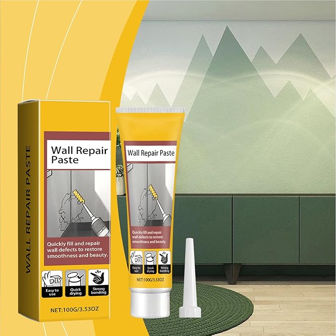 Wall Crack Filler - Home Improvement Crack Fix, Ceiling Mending Paste, Quick Drying, Home Repair, Improvement Tool, Filler Paste for Walls, Ceilings, Maintenance, 2.17x6.42 Inches