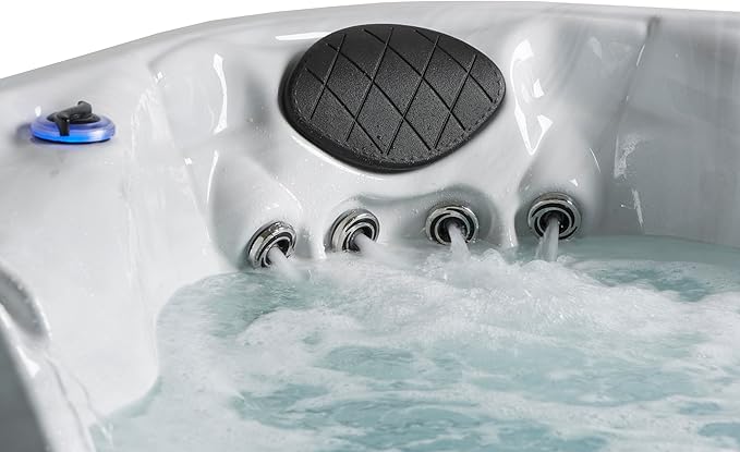 AquaLife Amplified™ 6-Person 100-Jet Acrylic Double Lounger Hot Tub with Bluetooth Stereo, LED Lighting, Insulated Cover, Stainless Steel Heater and Ozonator