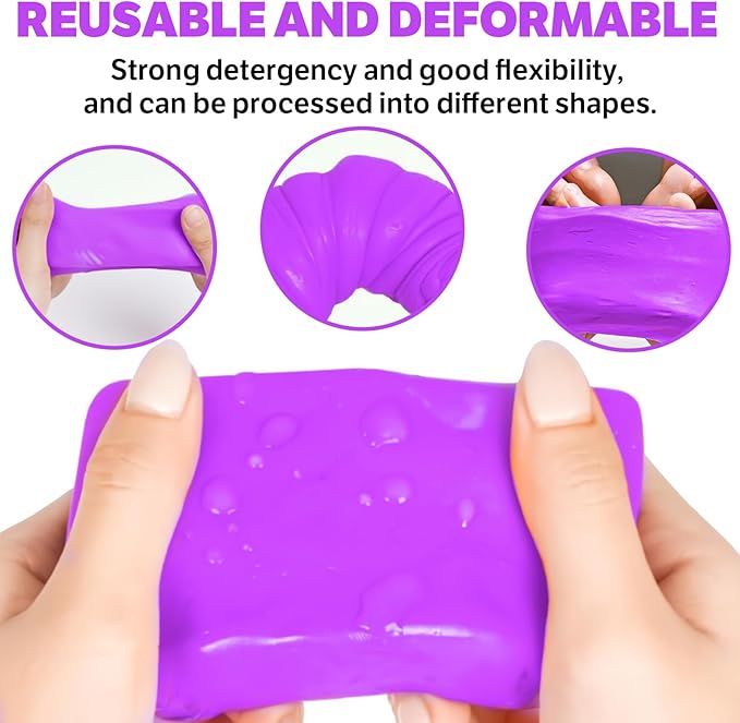 Car Clay Bar 4 Pack 400g(4x100g), Auto Detailing Premium Grade No Scratch Magic Clay Bars Cleaner Kit with Washing and Adsorption Capacity for Car Auto SUV, RV, Truck, Purple