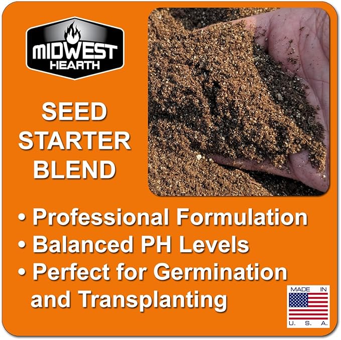 Seed Starter Natural Potting Soil Mix for Germination and Growth (Made in USA) (4 Dry Quarts) (Pack of 2)