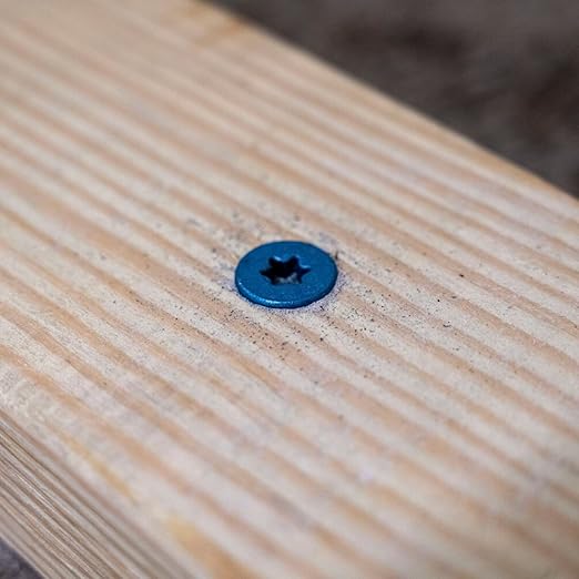 Blue Ruspert Star Drive Flat Head Masonry Screws, 100 Pieces - 1/4" x 2-3/4" Self-Tapping Concrete Masonry Screws, Fasteners for Interior & Exterior Construction, Repair