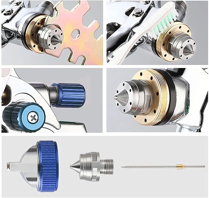 ENDOZER Professional HVLP Spray Gun Set Gravity Feed Air Spray Gun with 1.4, 1.7, 2.0mm Nozzles 20oz 600cc with Gauge for Auto Paint, Primer, Clear/Top Coat & Touch-Up (Not Suitable for Latex Paint)