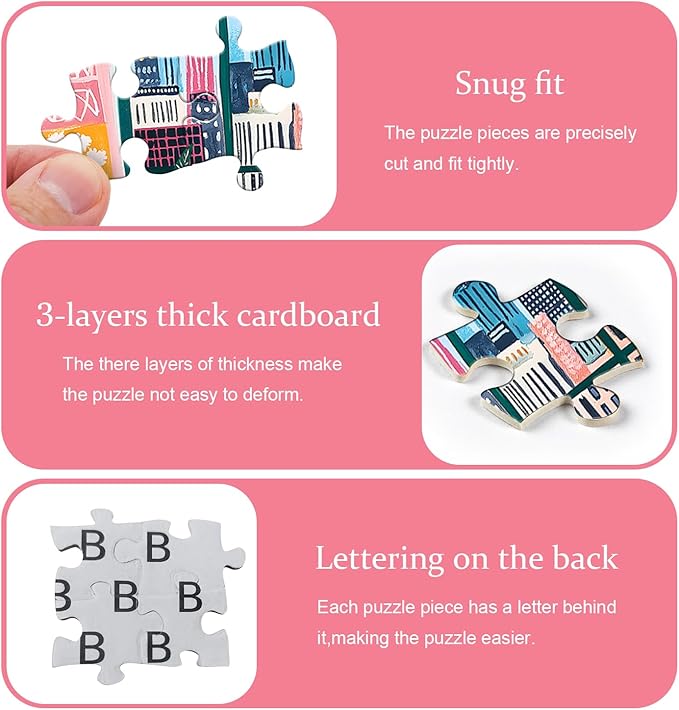 PICKFORU Cozy Puzzles 1000 Pieces, Cat Dog Jigsaw Puzzle Features Book Plant Bookshelf Animals, Puppy Kitten Challenge for Adults,Colorful Modern Art