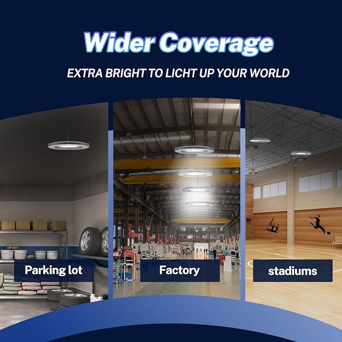 THELUX 2Pack High Bay Led Shop Lights 200W 5000K 28000lm(Equiv.800WMH/HPS), Led High Bay Light with US Plug&5Ft Cable for Commercial Lighting Warehouse,Garage,Gym,Workshop,Barn etc.
