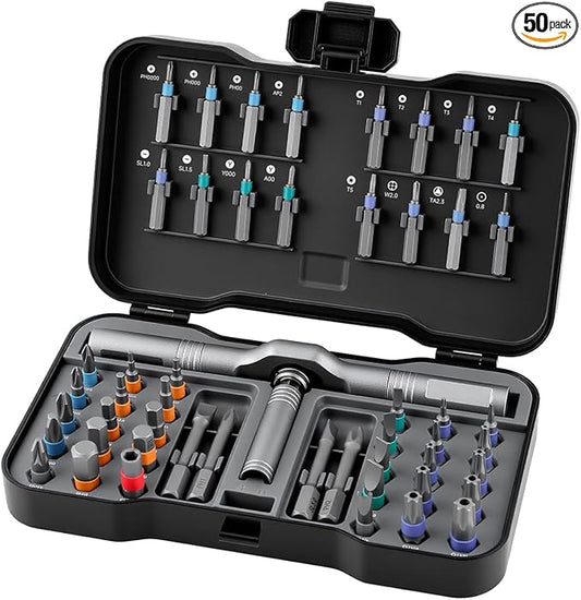 50-in-1 Precision Screwdriver Set, Magnetic Driver Kit with Multiple Bits for Electronics, Phone, Laptop, Watch, Eyeglass Repair, Professional & Home Use