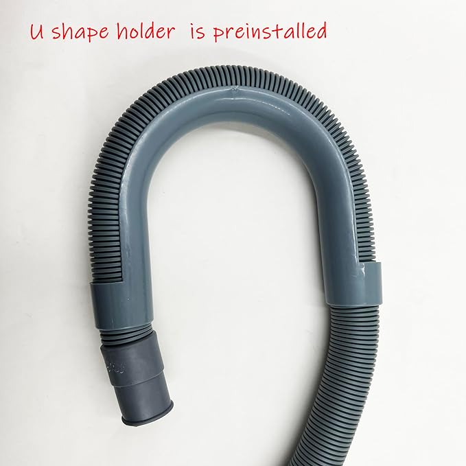 HLMOptimo 6 Feet Washing Machine Drain Hose Flexible Dishwasher Drain Hose Extension Kits Corrugated Washer Hose w/ 1 Adapter 4 Clamps 1 U-Bend Holder Upgraded Version