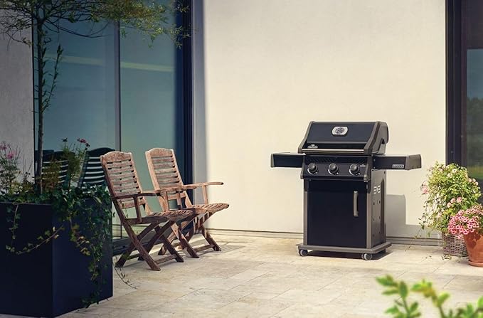 Napoleon Rogue 425 Propane Gas Grill, Black, Durable 3-Burner BBQ