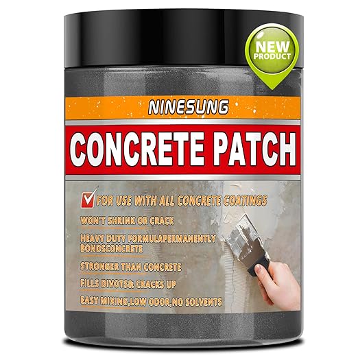 Concrete Patch Repair - Fast Drying Cement Patch for Crack Filler, Holes & Spalls in Driveway, Floors, Sidewalk, Foundation - Indoor & Outdoor Use -Weatherproof & Long-Lasting - Easy Mix (16 oz)