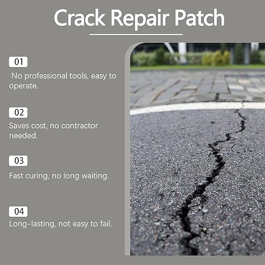 Liquid Cement Crack Filler - Quick Drying Sealant Waterproof Caulking Glue - Driveway Floor Crack Repair | for Asphalt Walkways Patios Terraces Wall Roofs