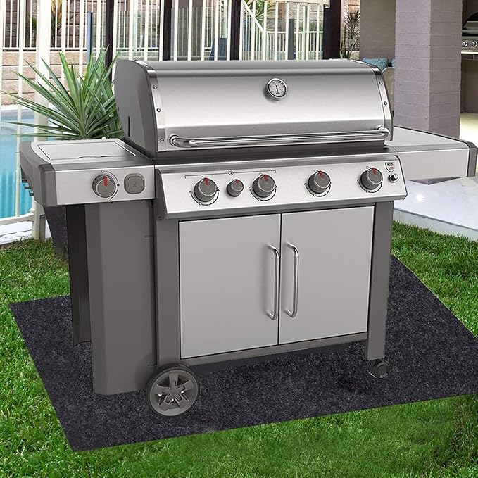 Under Grill Mat,Premium Grill Mat for Deck,Absorbent Oil Pad Protector for Decks and Patios,Waterproof,BBQ Mat for Under BBQ,36x60 Inch…