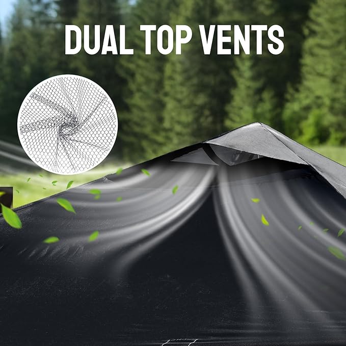CROWN SHADES Adjustable Height on The Fly, 10x10 Pop Up Canopy - Beach Tent with One Push Setup - Easy Outdoor Sun Shade for Events, Parties, Camping - Outside Shade with STO-N-Go Bag, Black