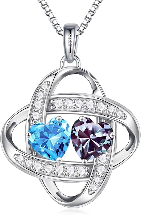 Iefil Christmas Gifts for Women - 925 Sterling Silver Love Knot Necklace, Anniversary Birthday Jewelry Gifts for Wife Girlfriend Mom