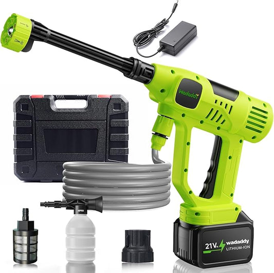 Cordless Power Washer, 900 PSI Cordless Pressure Washer, Portable Power Washer with 3.0Ah Battery&Charger & 6-in-1 Nozzle, 17FT Drain Hose, Portable Pressure Washer for Car WashHomeYard