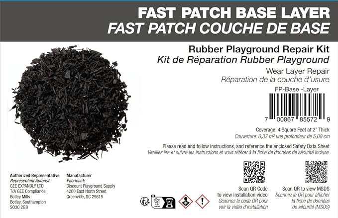 Poured-in-Place Surfacing Base Layer Repair Kit Fix Rubber Playground