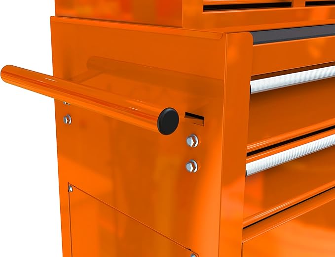 8 Drawers Rolling Tool Box Organizer,High Capacity Tool Chest with Wheels,Lockable Rolling Tool Chest with Bottom Cabinet, Tool Box Rolling Workshop Storage Cabinet (8 Drawers(Orange))