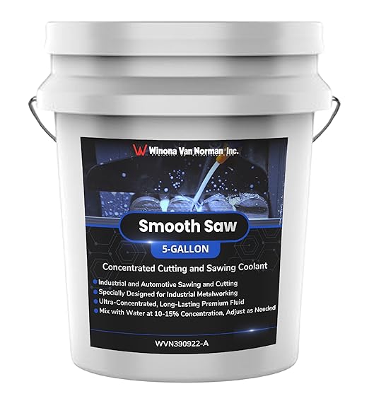 Winona Van Norman Smooth Saw: General Purpose Concentrated Cutting and Sawing Coolant, Advanced Semisynthetic Fluid for Metalworking (5 Gallons)