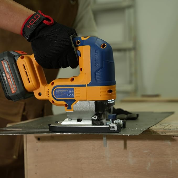 EASTYLE Cordless JigSaw Compatible with DEWALT 20V Battery,with 4Ah Battery & Charger,800-3200 SPM & 4 Cutting Positions,5.3" Wood/0.78" Aluminum Cuts,Dust Collection Port & Dual Safety Lock