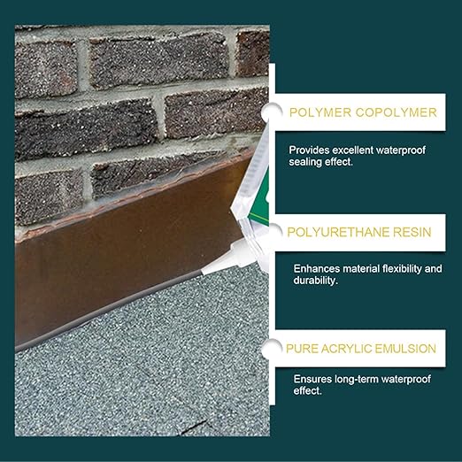 Concrete Crack Filler | 500ml Waterproof Sealant for Wall Floor Repair | Strong Adhesive Quick-Drying Leak Proof Paste for Concrete, Tile, Kitchen, Garage, Driveway, Corners, and Floors