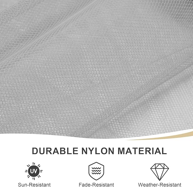 BPS 10' x 13' Gazebo Universal Mosquito Netting Screen Replacement, 4-Panel Screen Walls with Double Zippers for Outdoor Patio, Gray (Mosquito Net Only)