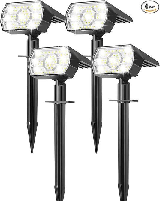 Kaxiida Solar Lights Outdoor Waterproof IP68, 3 Lighting Models Solar Powered Spot Lights Outdoor, 56LED Light Dusk to Dawn for Yard Patio Garden Pathway Landscape Lighting