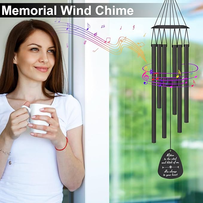 Wind Chimes with Sympathy Wind Spinner,Outside Garden Decor Gifts for Women Mom and Grandma,Memorial Wind Chimes for Loss of Loved One Prime,Bereavement/Sympathy/Memorial Gift