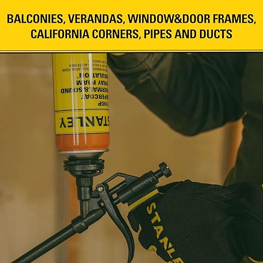 STANLEY F 990P Supercoat Spray Foam Insulation Kit - Closed Cell Spray Foam Covers Up to 40 Sq.Ft.,(11.32/2 inch R-Value) - Including Gun, Cleaner, Safety Items - 27.1 oz, 2 Pack