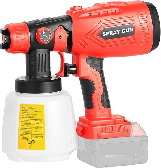 Cordless Paint Sprayer Compatible with Milwaukee M18 Battery, HVLP Spray Paint Gun with 4 Copper Nozzle, 200W High Power Motor Paint Sprayer for Furniture (Battery Not Included) (for Milwaukee)