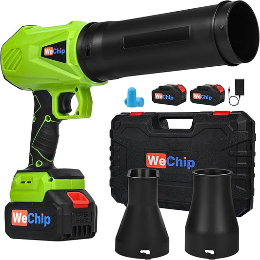 Leaf Blower Cordless 30000 RPM with Battery and Charger,Lightweight Electric Handheld Blower with 3 Replaceable Air Nozzles Used for Lawn Care, Yard Cleaning, Snow Blower, Dust Collector (Green)