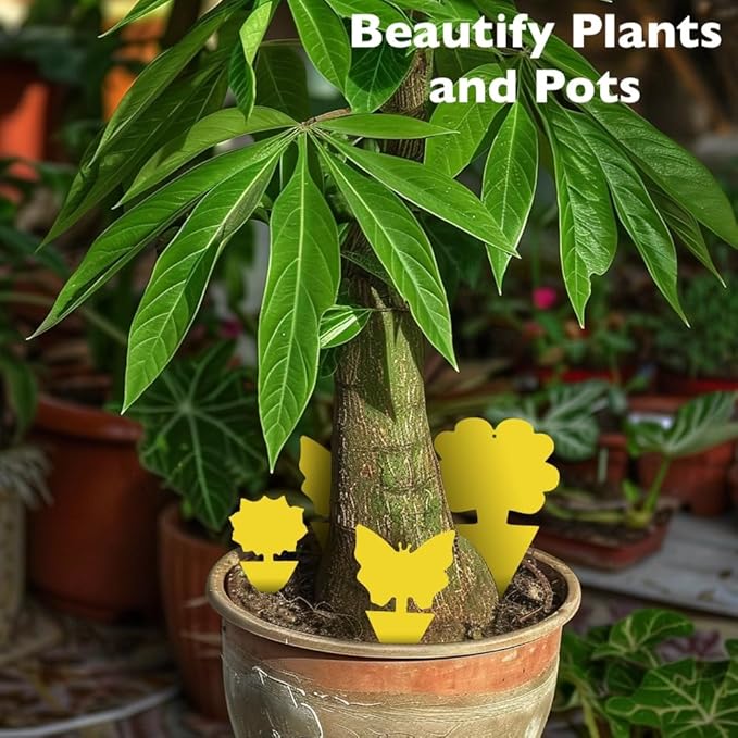 72 Pcs Multi-Sized Sticky Trap For Fungus Gnat (Plants), Flying Insect, Fly, Beautify & Liveliness, Usable In Various Size Pot, Yellow Insect Trap For Indoor, Outdoor, Kitchen & Plant, 3-Shape, 3-Size