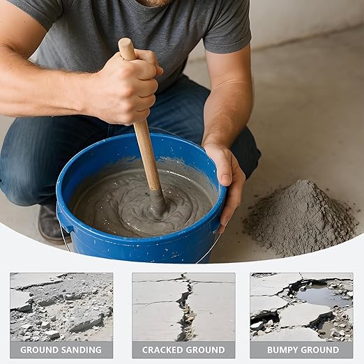Concrete Patch Repair - Fast Drying Cement Patch for Crack Filler, Holes & Spalls in Driveway, Floors, Sidewalk, Foundation - Indoor & Outdoor Use -Weatherproof & Long-Lasting - Easy Mix (16 oz)