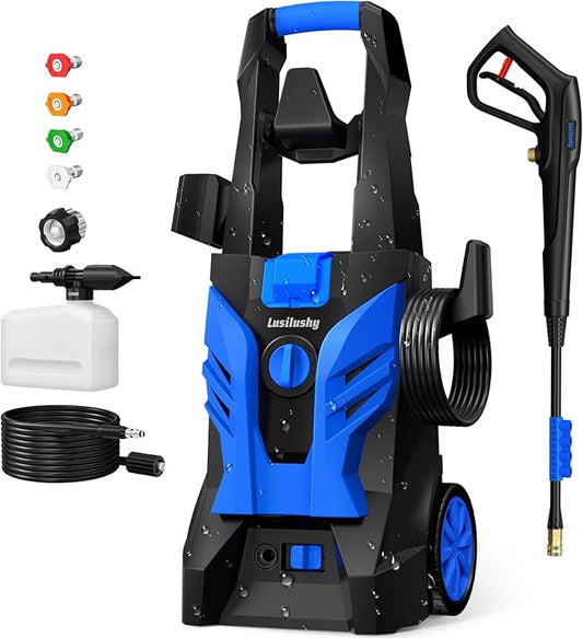 Pressure Washer, Power Washer with 4 Nozzles and Foam Cannon, High Pressure Cleaning Machine for Cars, Driveways, Fences, Patios, Home Cleaning.