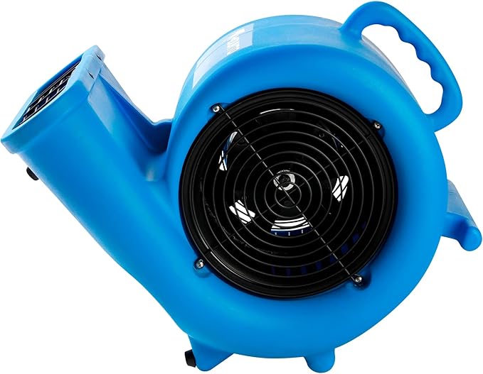MOUNTO 1/3 HP 2000 CFM Air Mover for Water Damage Restoration – Heavy-Duty Carpet Dryer & Floor Blower Fan with 3 Speeds, Dual GFCI Outlets & 25ft Power Cord
