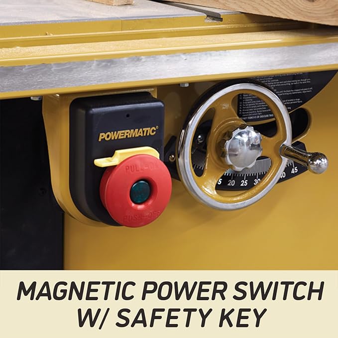 Powermatic 10-Inch Table Saw, 52-Inch Rip, 1-3/4 HP, 115/230V 1Ph (Model PM1000)