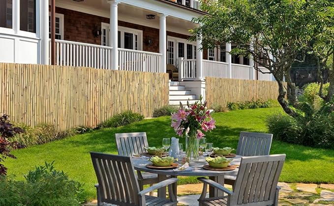 Natural Bamboo Fence, 4 ft x 6 ft Bamboo Fencing Screen for Garden, Rolled Privacy Fence Screen for Indoor or Outdoor (1.2m x 1.8m Approx)