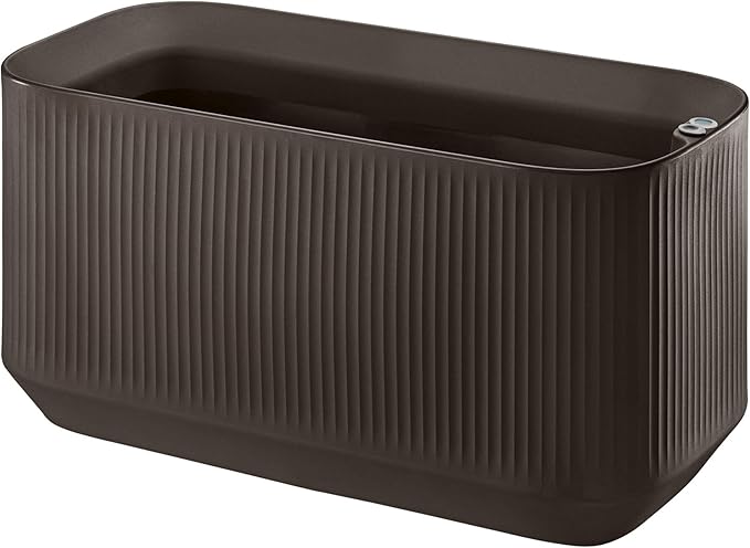 Crescent Garden Modular Self-Watering Trough Plant Box with TruDrop Water Level Indicator - Large Rectangular Deck Planter for Indoor & Outdoor Plants, Modern Garden Bed - 40"x20"x20"H (Bark)