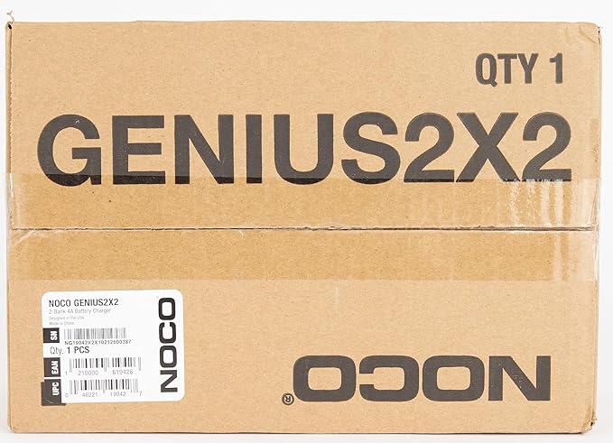 NOCO GENIUS2X2: 4A 2-Bank Smart Battery Charger (2A/Bank) - 6V/12V Automatic Maintainer, Trickle Charger & Desulfator with Overcharge Protection & Temperature Compensation – For Lead-Acid & Lithium