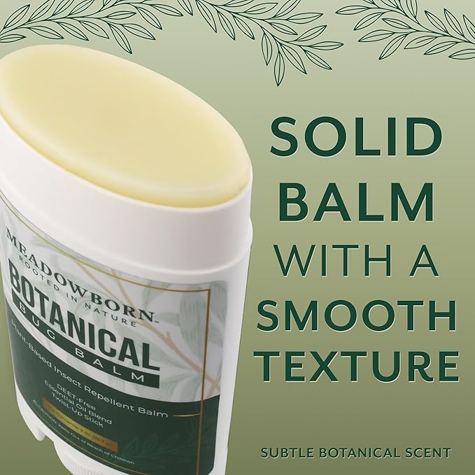 Botanical Bug Balm, DEET-Free Mosquito Repellent, Plant-Based, Natural Ingredients, Organic Glide-On Stick 2oz Large (Pack of 1)