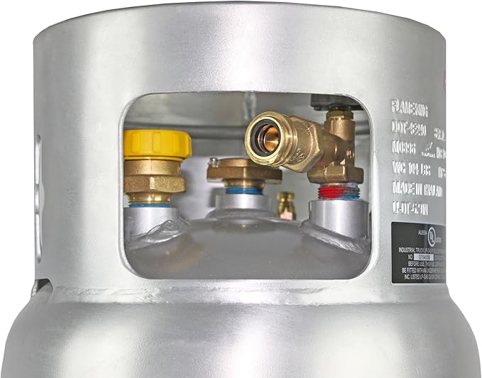 Flame King 43.5LB Aluminum Forklift Propane Tank with Gauge, Corrosion-Resistant and Rust-Free, DOT and TC Compliant, Lightweight, Rugged-Designed