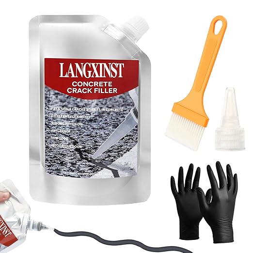Concrete Crack Filler, Cement Crack Repair Sealant, Quick Drying Filler Waterproof Repair Sealant, Weather Resistant Concrete Sealer Outdoor Caulking Glue for Cement-Based Materials