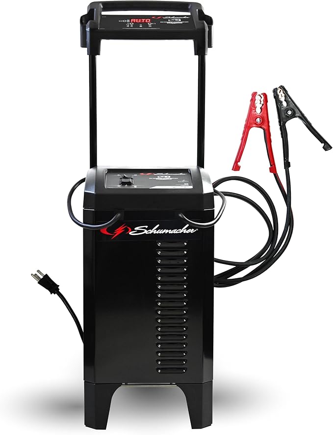 Schumacher Electric Wheeled Automatic 6A Car Battery Charger and 275A Engine Starter, 6-in-1 Solution, Maintainer, 40A Boost, for 6V/12V Power Sport, Automotive, and Marine Batteries, SC1326