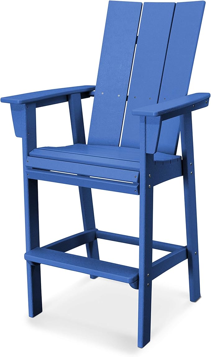 POLYWOOD® Modern Adirondack Bar Chair, Pacific Blue