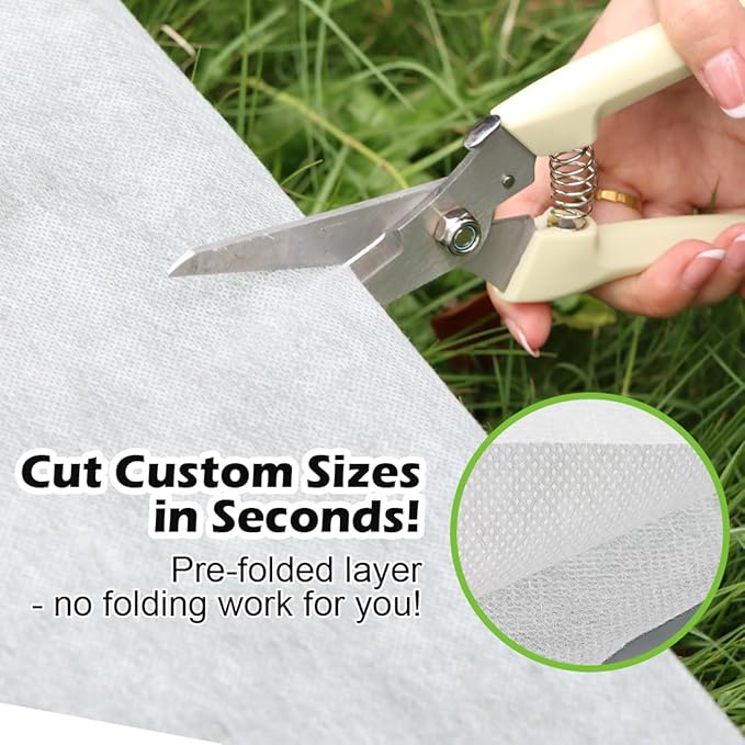 BTPLASTIK Frost Protection Covers for Outdoor Plants 10 x 100Ft, Winter Plant Blankets Freeze Cloths, Folded Rolling Plant Covers Freeze Protection for Raised Beds, Fruit Trees & Shrubs
