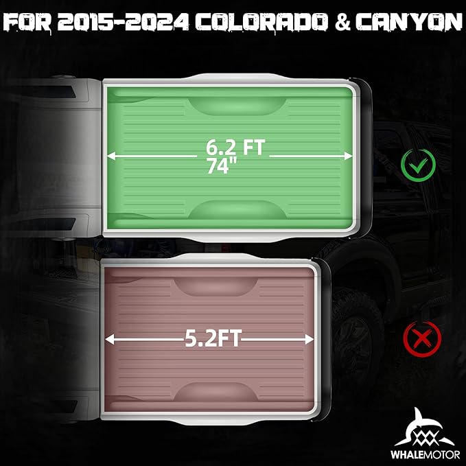 Truck Bed Tonneau Cover Compatible with Chevy Colorado & GMC Canyon 2015-2025 6.2 ft Long Box, Soft Folding(Tri Fold) Style