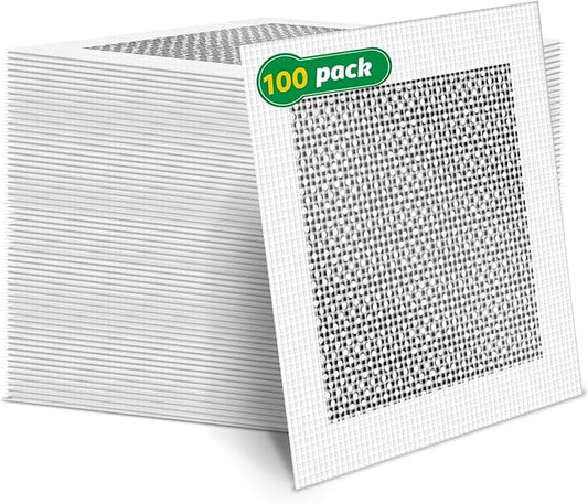 100Pcs 4 Inch Drywall Patch, Wall Repair Patches, Self-Adhesive Fiberglass Repair Kit Dry Wall Hole Repair Patch for Aluminum Metal Sheetrock Ceiling (4"x 4")