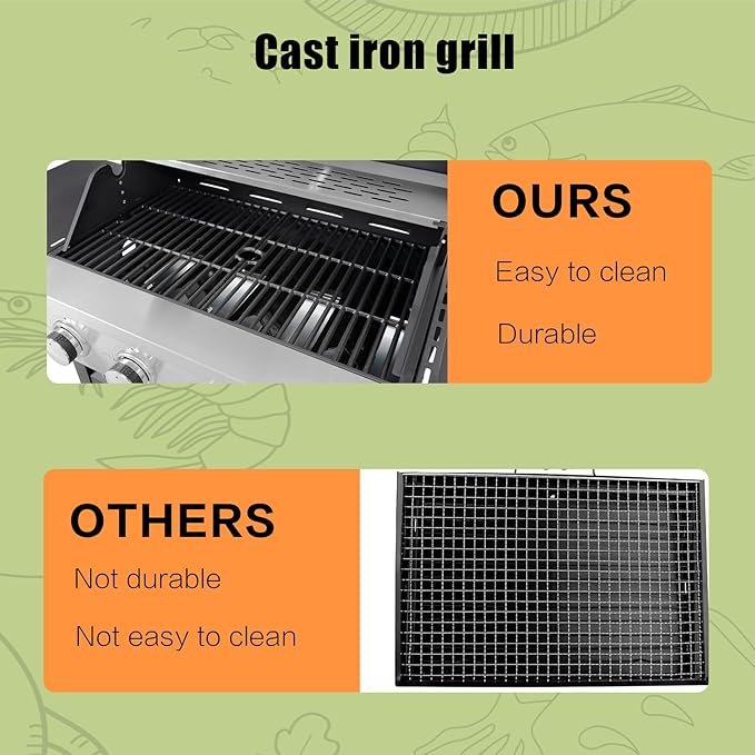Propane Grill 4 Burner Barbecue Grill Stainless Steel Gas Grill with Side Burner, 46,500 BTU Outdoor Cooking, Patio, Garden Barbecue Grill, Black and Silver