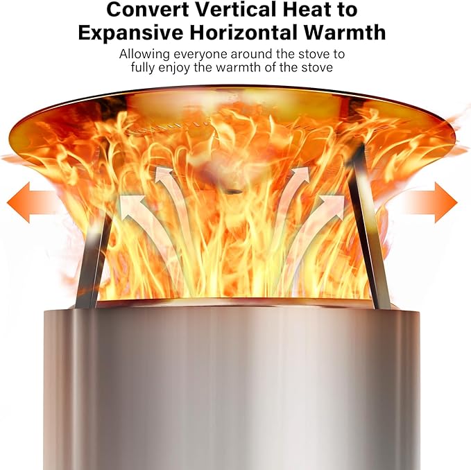 HGD Firepit Heat Deflector for 19-20.5" Fire Pits, Solo Stove Bonfire 19.5", Portable 304 Stainless Steel Heat Diffuser Captures & Redirects Warmth, Detachable Camping Essential