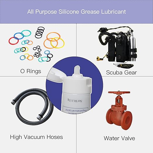 Multi-Purpose Greese 4oz Food Grade White Lithium Grease Tube Synthetic Lubricant Plumbers Grease for Valve, Faucet, O Rings
