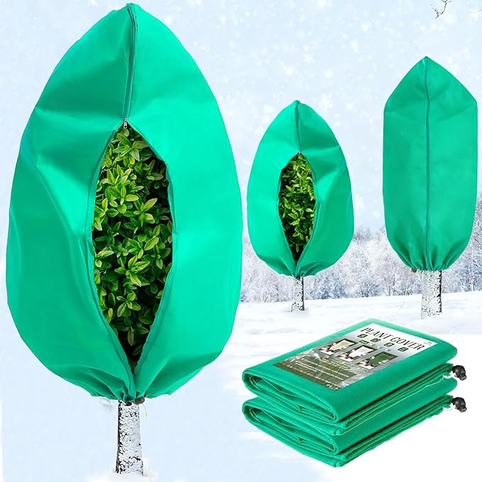 Plant Covers Freeze Protection 2 pcs 78.7ft x 95ft Winter Frost Covers for Outdoor Plants with Drawstring, Reusable Frost Cloth Plant Protection for Shrubs Trees and Potted Plants