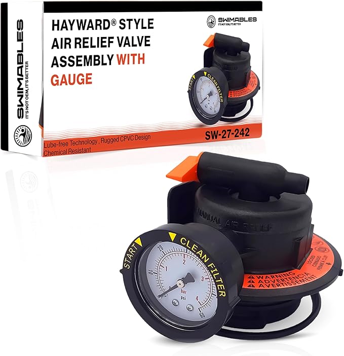 Swimables DEX2420MAR2 Manual Air Relief Assembly - Compatible with Hayward DE and Cartridge Pool Filter - Works with Pro Grid, Swim Clear and Swimclear Cartridge Filters- New Upgraded Design